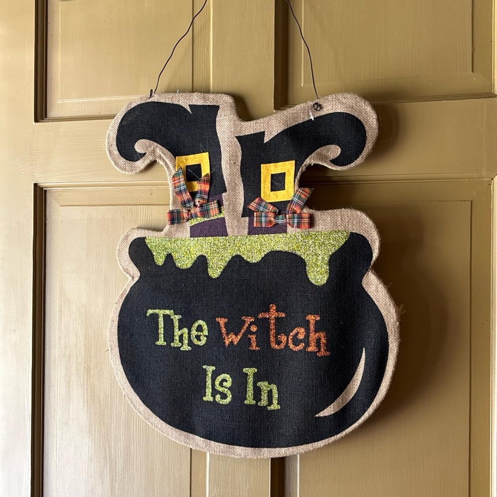 Halloween Witch Cauldron Wall Hanging